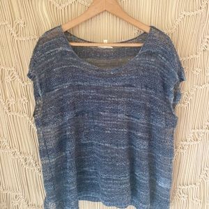 Blue Knit Sleeveless Top